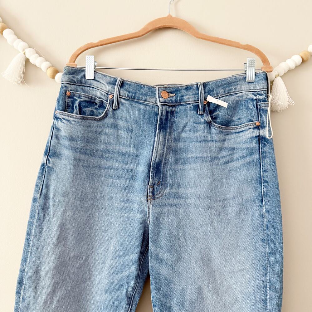NEW MOTHER The Stunner Zip Step Ankle Fray Jeans Raw Cut Hem Tarrot Time Size 34 - Picture 13 of 14